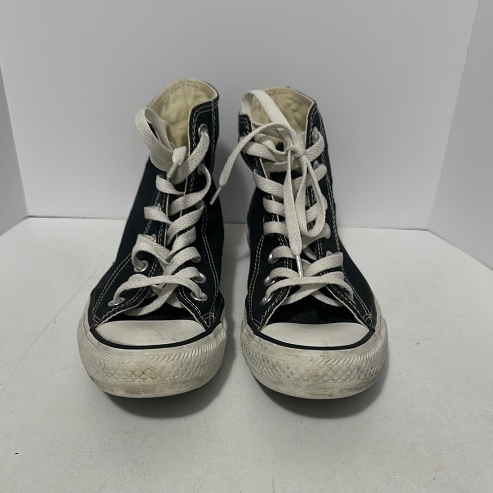 Black High-Top Sneakers with White Laces